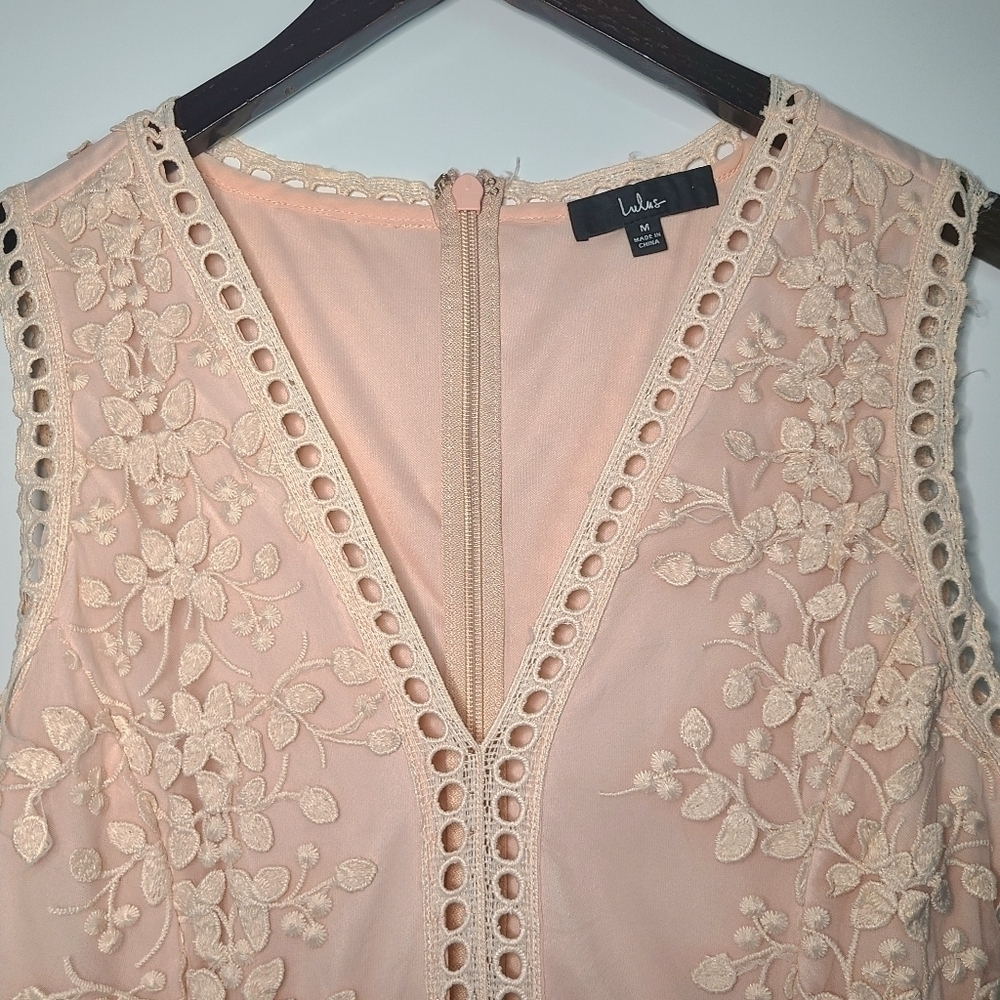 Lulus Garden Dreams Lace Tiered Maxi Dress, Size , Blush, EUC - Picture 9 of 17
